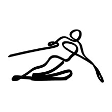 Rzeźba sportowca YiFudd z linii, metalowa, prosta, sportowa, kuta, żelazna dekoracja