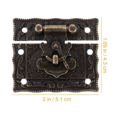 Retro-Schmuckkästchen-Verschlüsse, Bronze, klein, 4 Stück 1