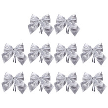 24 pendentifs décoratifs en forme de nœuds papillon pailletés pour sapin de Noël