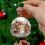 Mini artificial Christmas tree with wood base white 4