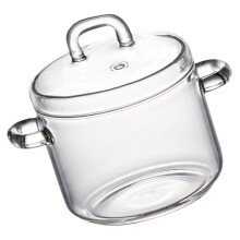 Clear Glass Saucepan High Borosilicate 350ml