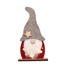 Decorazione natalizia in legno a LED senza volto per scrivania (1 pezzo)