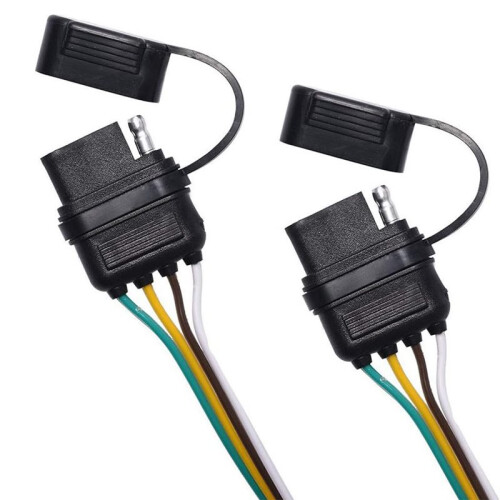 4 Pin Flat Y-Splitter Plug Adapter with Dual Output for LED Tailgate and Trailer Lights