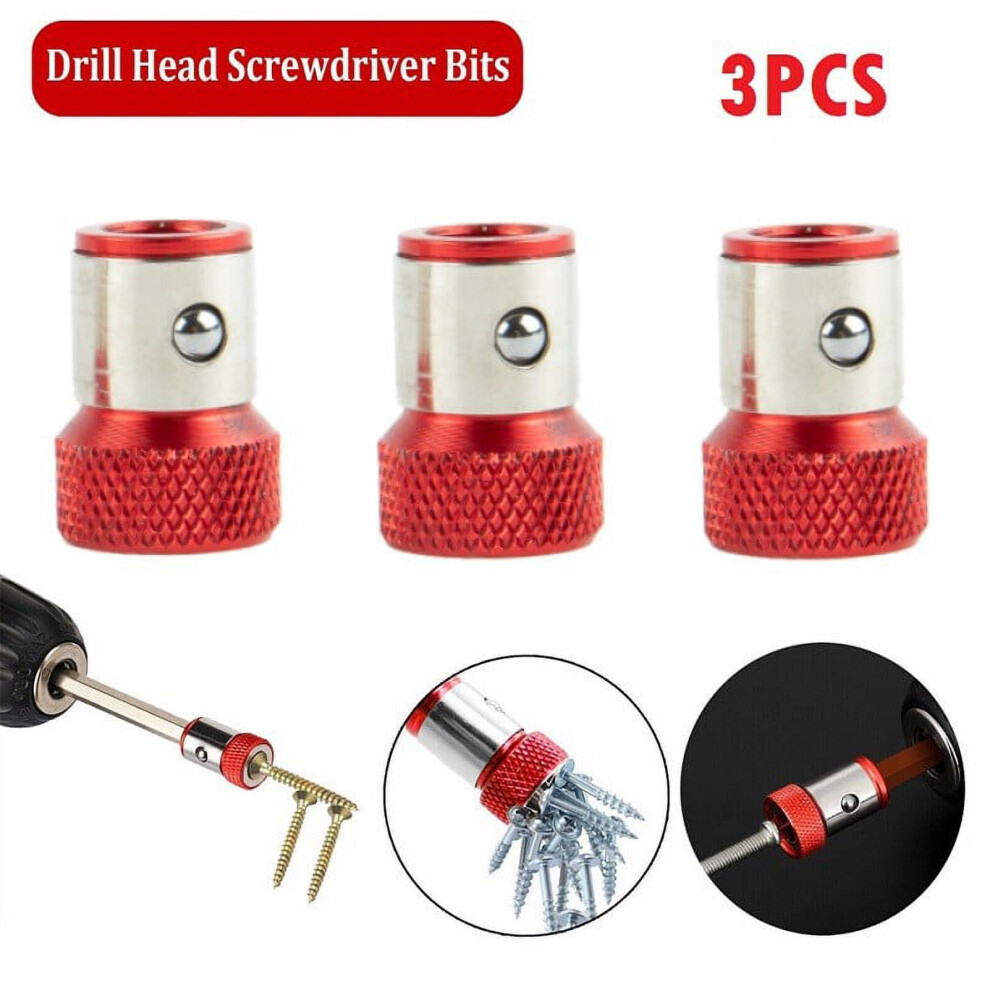 Drill Head Screwdriver Bits Magnetic Metal 3Pcs 9314556091667