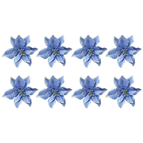 Blue glitter artificial flowers for wedding and Christmas