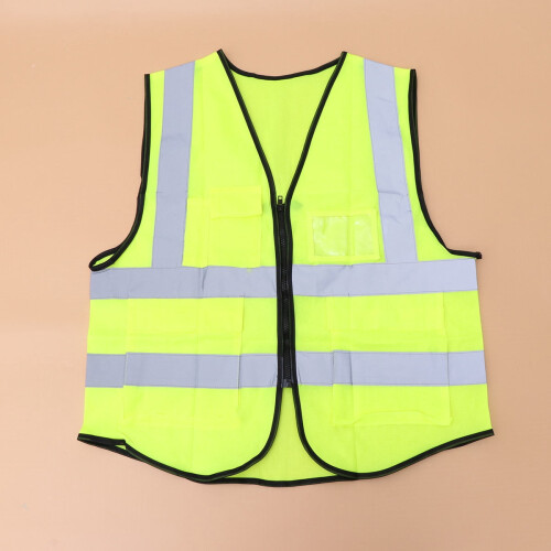 Säkerhetsväst med hög synlighet, gröna reflexränder 2