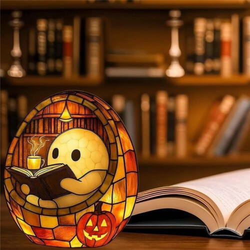 Reading Book Lamp Halloween Ghosts Reading Night Light   Halloween Decor  Flickering Nightlight
