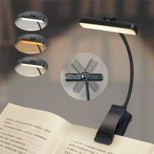 Luz de Livro Recarregável com Clipe para Livros, 24 Luzes de LED para Leitura Na Cama À Noite, 3 Temperaturas de Cor, Branco