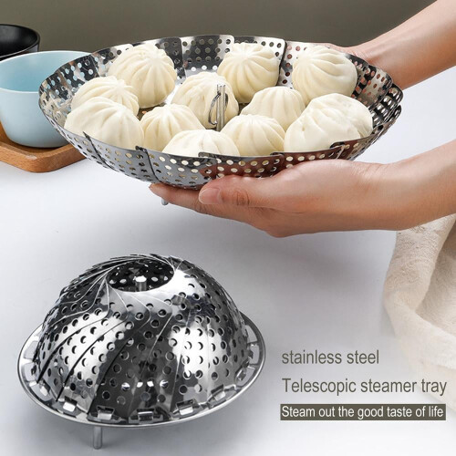 Vegetable Steamer Basket Stainless Steel Folding 1 Pack 1