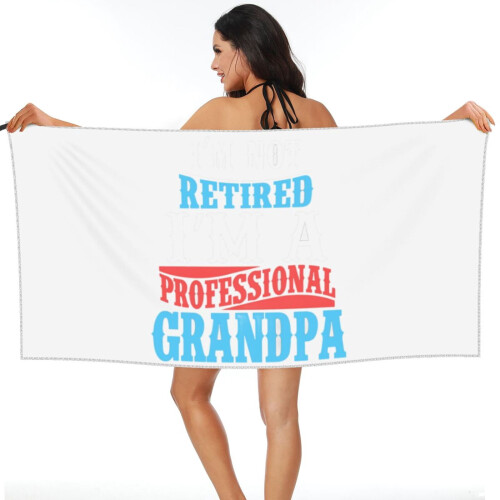 Toalha de praia profissional Grandpa em microfibra, 76 x 152 cm (30 x 60 polegadas). 1