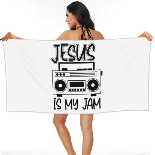 Toalha de praia raglan com fé cristã em microfibra, 76 x 152 cm (30 x 60 polegadas). 1