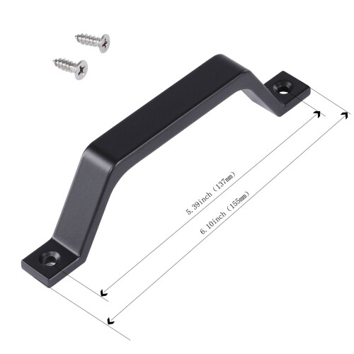 Barn Door Pull Handle Heavy Duty Black Iron 1 Pack 2