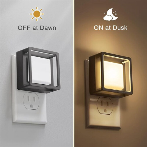 LED Night Light, Night Lights Plug Into Wall [2 Pack] with Dusk-to-Dawn Sensor, Dimmable Nightlights EU Plug