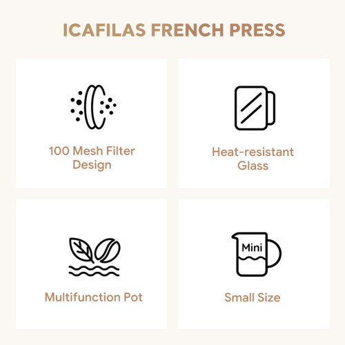 Καφετιέρα και τσαγιέρα French Press, 304Stainless Steel Ανθεκτικό στη θερμότητα από 2