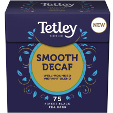Tetley Smooth Decaf Tea, 75 Teabags - Rainforest Alliance Certified Decaf Tea Bags - Rich