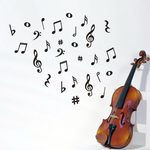 Musical Note Wall Decals Removable Vinyl 12 pcs 1