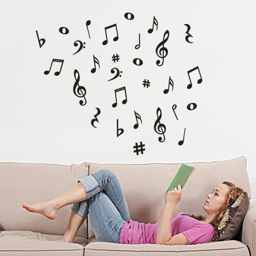 Musical Note Wall Decals Removable Vinyl 12 pcs 2
