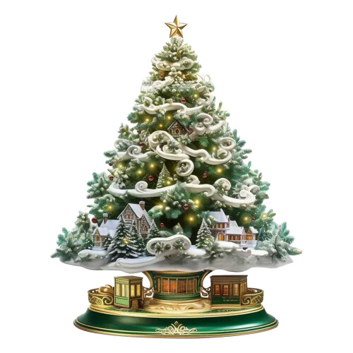 Acrylic Flat Christmas Ornaments Set Cute Designs 12pcs 1