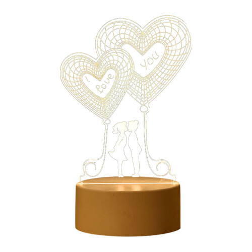 Lampada da notte a LED USB per San Valentino, in acrilico, 1 pezzo 1