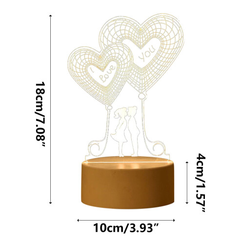 Lampada da notte a LED USB per San Valentino, in acrilico, 1 pezzo 2