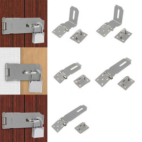 Stainless Steel Door Clasp Lock Latch Hasp Bolt Flat 2