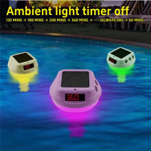 Digital Pool Thermometer Floating Easy Read,Solar Panel and LED Screen,IP68 Waterproof with RGB Light, for Swimming Pool