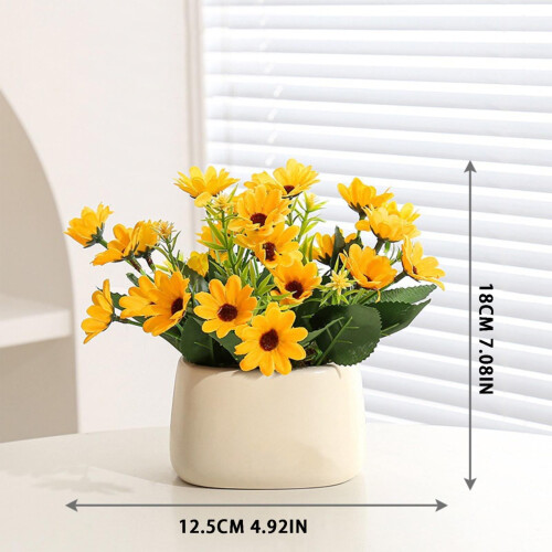 Bouquet di girasoli artificiali con steli gialli, 12 pezzi 2