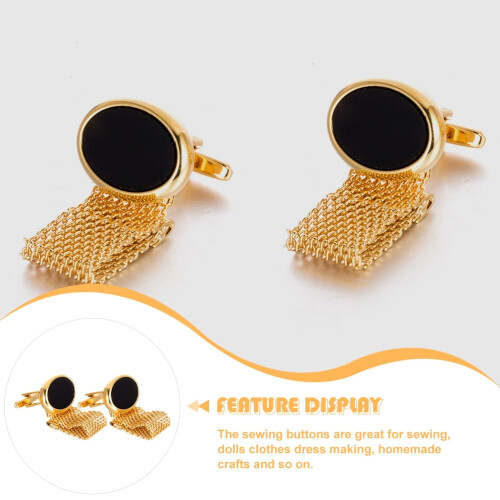 Men's Wooden Cufflinks for Suits, 2 Pieces 2