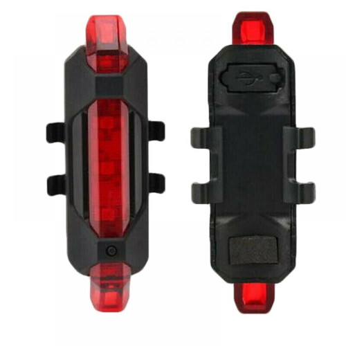 USB rechargeable bike rear light white LED 1 pack