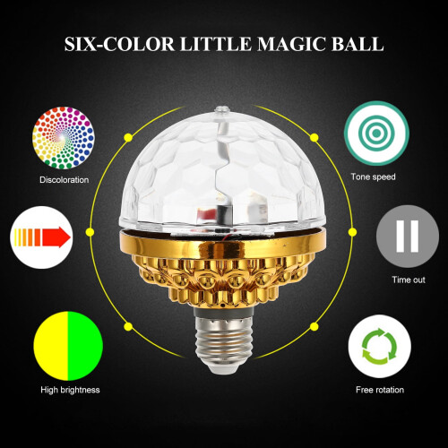 Ampoule LED dorée rotative pour éclairage de scène et de fête 2