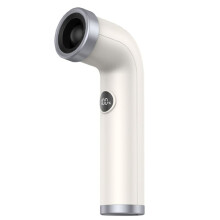 Portable Fan 3000mAh Rechargeable, Strong Wind, Digital Display, Adjustable Turbo for Outdoor and Sports Use White