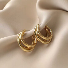 925 Silver Ear Studs Three Interlocking Rings