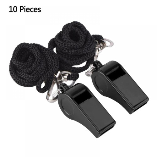 Professional Sports Whistle with Lanyard 10 Pack