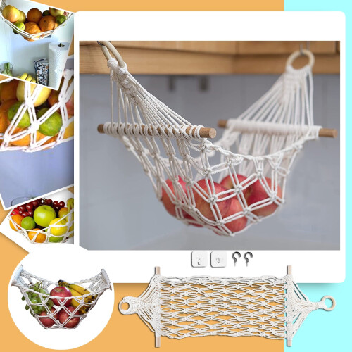 Boho Hammock Kitchen Cabinet Hanging Organizer