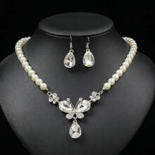Pearl Necklace and Earrings Set Clavicle Chain