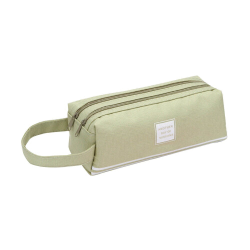 Quinlira pencil box green plastic double-layer 1 unit 1