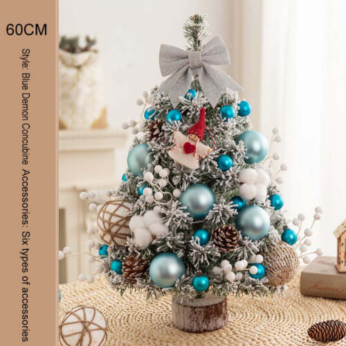 Mini tabletop Christmas tree with LED lights blue 23.6 inch 1