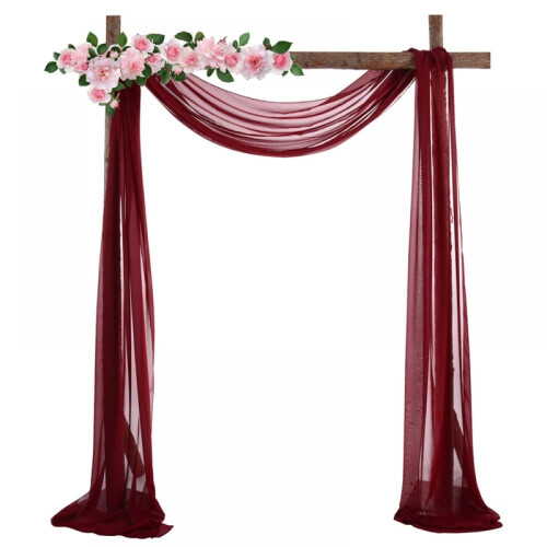 Wedding Arch Backdrop White Chiffon Curtain 1 Piece