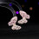 S925 Silver Butterfly Stud Earrings with Zircon 1