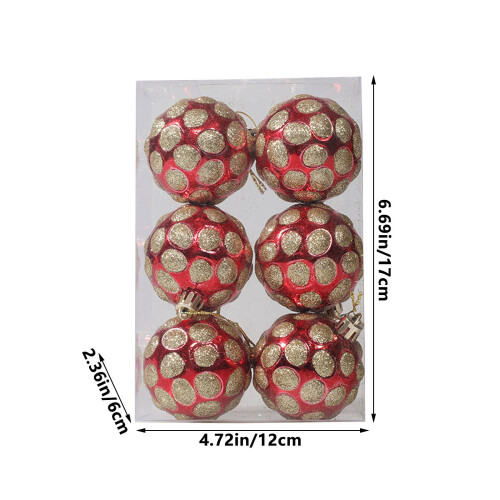 Christmas tree decoration black irregular ball pendant 6 pcs 2