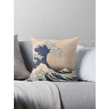 Tapisserie murale et housse de coussin Hokusai La Grande Vague 16x16