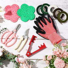Verktygssats för Blomsterarrangemang Rose Thorn Remover Trädbeskärare Beskärningshandskar 22/26 Gauge Paddle Wire Pole Corsage Pin B
