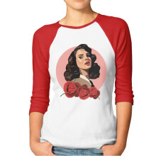 Lana Del Rey damtröja med raglanmönster i bomull, liten