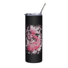 Japonské rybí umění Skinny Tumbler Sakura Koi růžová
