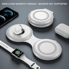 Viflosae kompatibel med iPhone-laddare, 15W magnetisk trådlös laddning, hopfällbart stativ, snabbladdning för klocka och telefon - svart