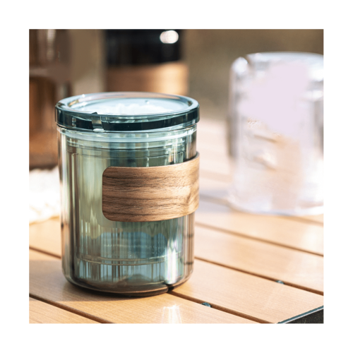 Ensemble cafetière portable 3 en 1 à bec verseur manuel, vert transparent