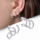 Orecchini a tre griffe con linea curva, unisex, 1 paio 1