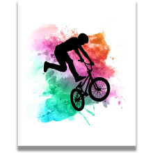 BMX-Wandbild, modernes, farbenfrohes Design, 1 Stück