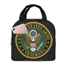 Isolierte Lunchtasche für Veteranen und Erwachsene, Schwarz