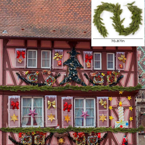 Snow Garland with Lights 6 FT Artificial Greenery 2